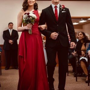 David’s Bridal Dress Apple Red Size 6 LIKE NEW